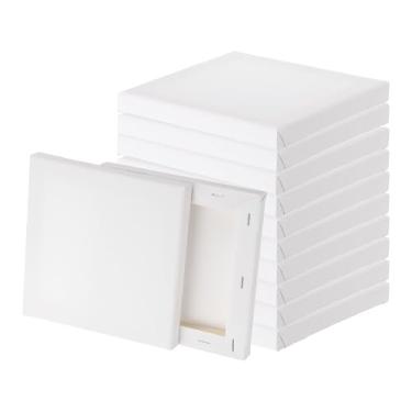 Imagem de PATIKIL Tela para pintura, pacote com 15 15 x 15 tela de algodão em branco tábua de desenho acrílica conjunto de tinta a óleo suprimentos de arte para aquarela óleo acrílico guache têmpera