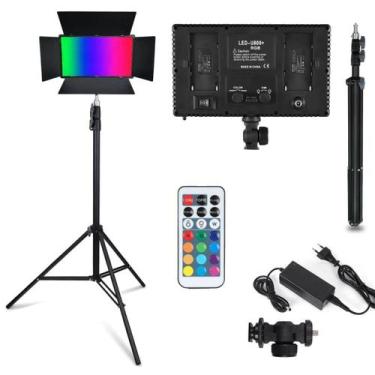 Imagem de Kit Painel Iluminador LED RGB Bicolor Dimerizável 800 LEDs + Suporte T