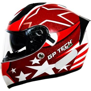 Imagem de Capacete Moto GP Tech V128 USA / UK / EXO Viseira solar interna Fechado Brilhante (USA VERMELHO, 56)