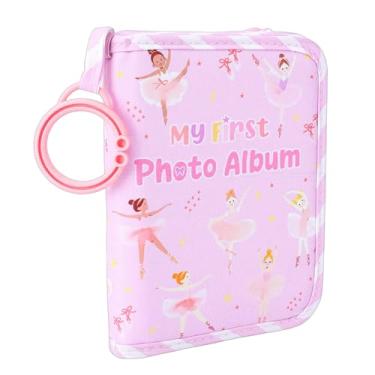Imagem de SUNGOOYUE Álbum de Fotos para Crianças, Primeiro Livro de Fotos do bebê, Livro de Memória Infantil, Tema Rosa Dançante Com Espelho Seguro para Crianças Recém-nascidas Contém 17