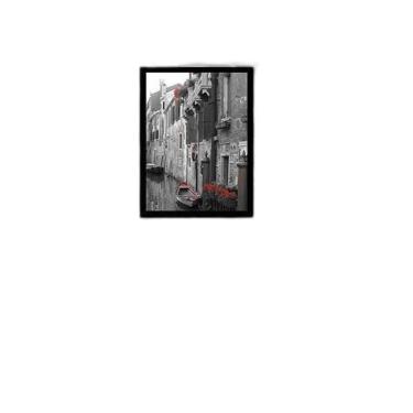 Imagem de Quadro Fotografia Veneza 33X24Cm - Com Vidro - Madeira Preta