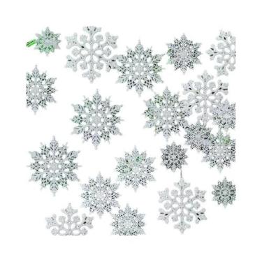 Imagem de Ornamentos De Natal Em Papel Em Forma De Floco De Neve De 12CM, 12 Peç