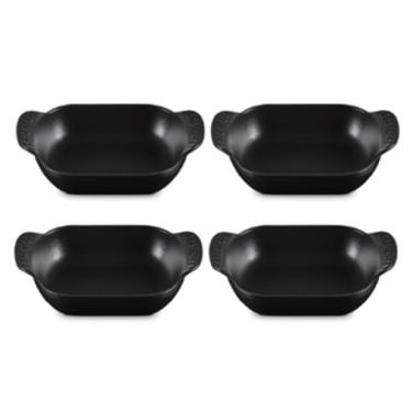 Imagem de CONJUNTO 4 ASSADEIRAS LE CREUSET RETANGULAR GOURMAND 13CM EM FERRO FUNDIDO BLACK MATTE 20504130000425