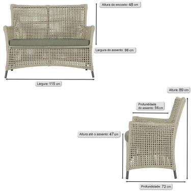 Imagem de Jogo Sofá E 2 Poltronas E Mesa Igapó Preta E8 Trama Original Rami