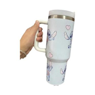 Imagem de Copo Térmico De Aço Inoxidável De 40oz Com Canudos E Tampa, Caneca Tér