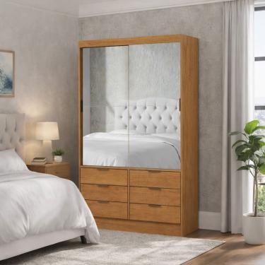 Imagem de Guarda Roupa 6 Gavetas 2 Portas Espelhado Sunset-Grand Line
