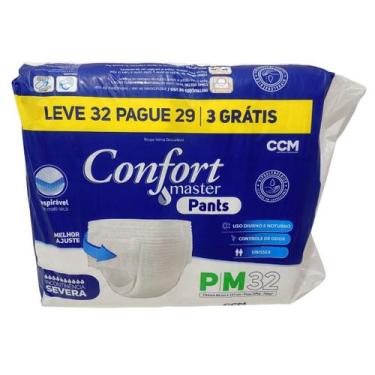 Imagem de Kit 32 Fraldas Geriátrica Confort Master Pants Tamanho:P-M, P-M
