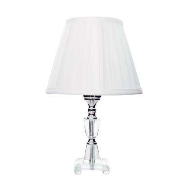 Imagem de Abajur De Mesa Cristal Cúpula Drapeada Branca 110/220v 35cm
