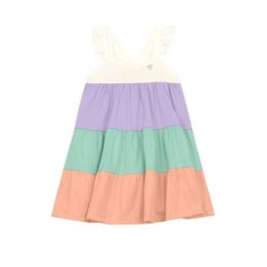 Imagem de Vestido infantil menina colorblock Brandili -Natural-Feminino
