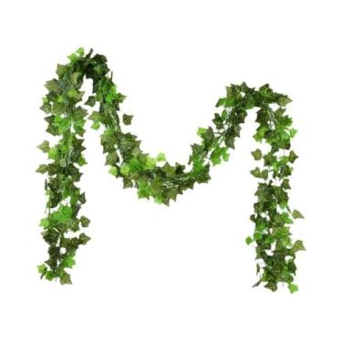 Imagem de Guirlanda De Folhas De Hera Verde 2,1M, Planta Artificial De Seda Para