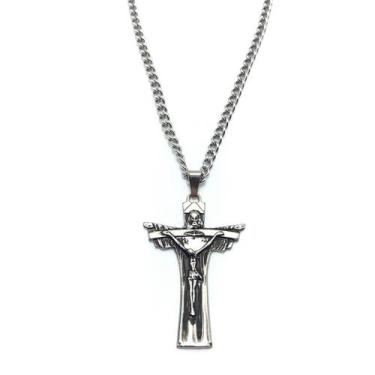 Imagem de Colar Corrente Aço Inox Crucifixo Santíssima Trindade - FORNECEDOR 12