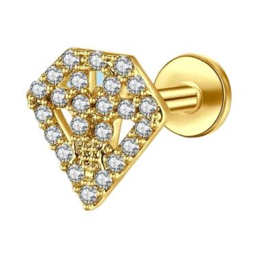 Imagem de Conjunto De Brincos De Cartilagem Dourados 16G Em Aço Inoxidável Com Z