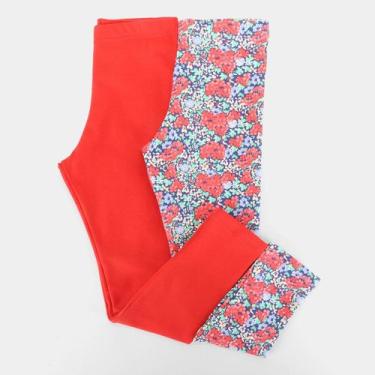 Imagem de Kit Calça Legging Infantil Candy Kids Peluciado 2 Peças, Vermelho, 1A