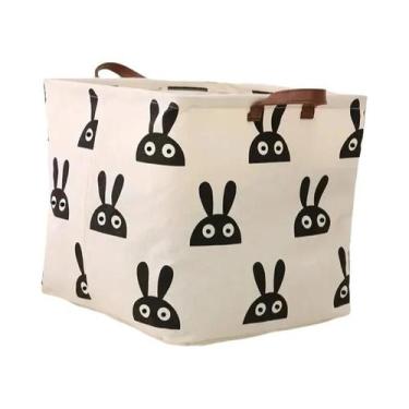 Imagem de Cesto De Roupa Suja Dobrável De Algodão E Linho Para Armazenamento Dom