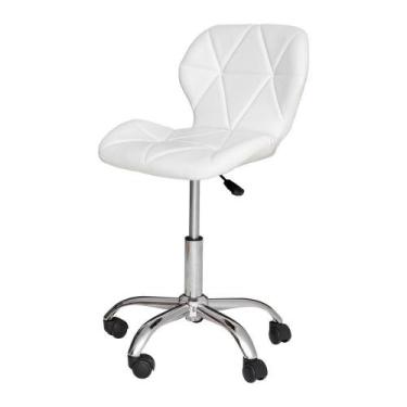 Imagem de Cadeira Office Eiffel Slim Com Estofado De material sintético Branca -