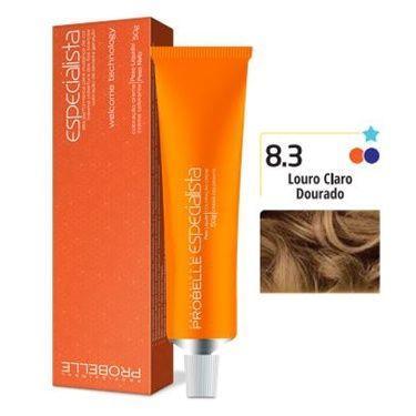 Imagem de Coloração Especialista Probelle 8.3 Louro Claro Dourado 50G