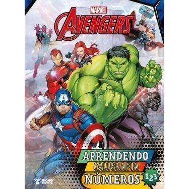 Imagem de Livro infantil aprendendo caligrafia heróis marvel - números - RIDEEL