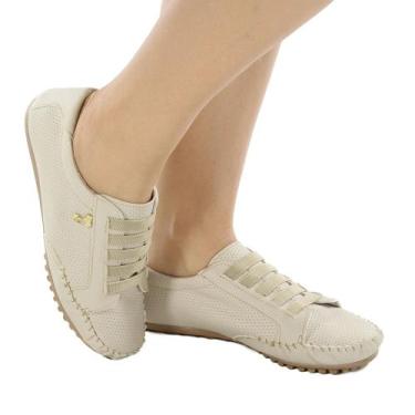 Imagem de Tênis Feminino Mocatênis Sapatênis Confort - Clara Maria Shoes, Bege, 