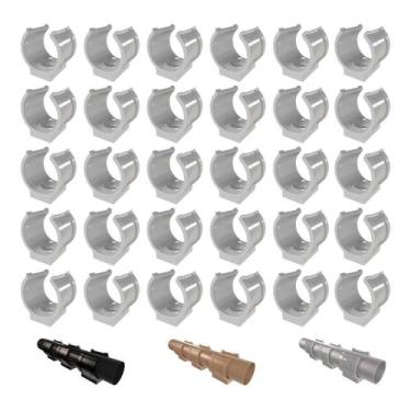 Imagem de Kit 30un Abraçadeira De Impacto Para Cano Tubo 3/4'' Estrela, Prata