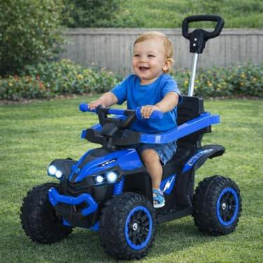 Imagem de Quadriciclo Elétrico Infantil Azul com luz e som 5km/h Rayo Até 23kg com luz e som