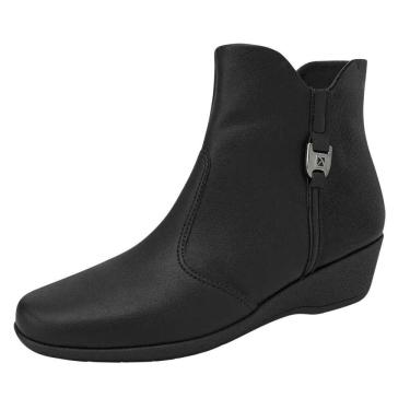 Imagem de Bota Feminino Cano Curto Salto Baixo Anabela Leve Piccadilly