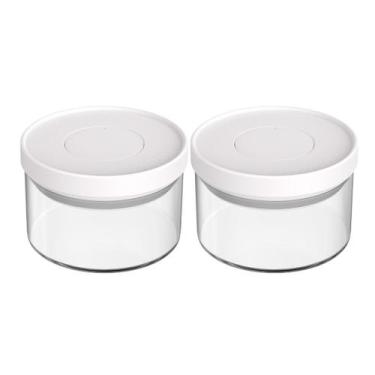 Imagem de Kit 2 Potes Herméticos Vidro 350ml Tampa Pressão 3KAM