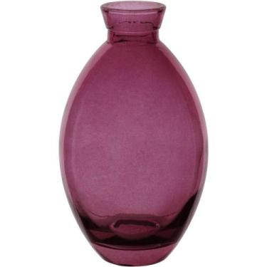 Imagem de Vaso Decorativo Enfeite Casa Garrafa Home&co Vidro 12x7x7cm Roxo - HOM