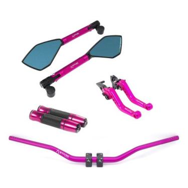 Imagem de Kit Guidão Manopla Manete Retrovisor Xre Falcon Tornado Bros - Stark R