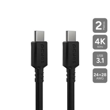 Imagem de Cabo Usb Tipo-c 3.1 P/ Usb Tipo-c 3.1 - Preto - 2 Metros - Pucp2p - PC
