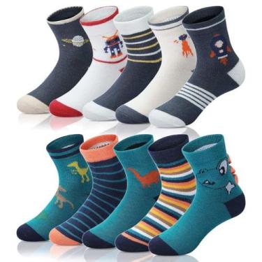 Imagem de Kit 12 Pares De Meia Infantil Cano Longo Menino 2, 4, 6, 8 e 12 anos D