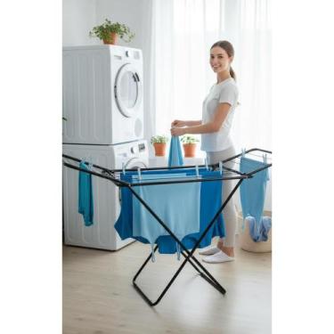 Imagem de Varal de Chão Retrátil Slim Preto com Abas Dobráveis - Congratulations