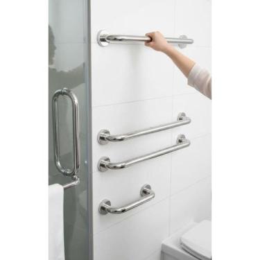 Imagem de 2x Kit 4 Barras Apoio Banheiro 40/60cm Inox Segurança - Congratulation