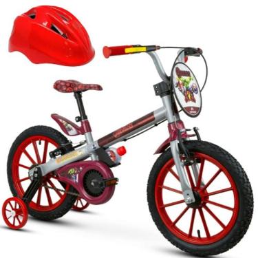 Imagem de Bicicleta Infantil Menino Aro 16 Vingadores com Capacete Vermelho Marvel