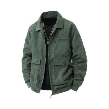 Imagem de Jaqueta Masculina De Corduroy Para Outono E Inverno, Casual, Com Múlti