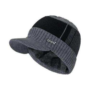 Imagem de Gorro Unissex Quente De Inverno Com Forro De Pele, Gorro De Malha Gros