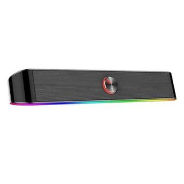 Imagem de Soundbar Gamer Redragon Adiemus, 6W RMS, RGB, USB, 150Hz/20KHz, Botão Touch, Preto - GS...