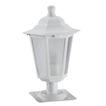 Imagem de Balizador de Jardim Branco Alumínio 31cm Luminária Lente Fosca Murro Decorativo Dital