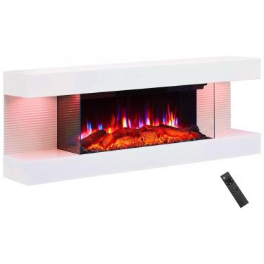 Imagem de Lareira Elétrica PuraFlame Alsa 111,76 cm Montagem na Parede Tudo em Um com Cores de Luz Ambiente Variadas, Controle Remoto, Aquecedor de