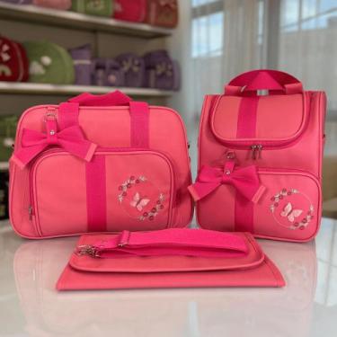 Imagem de Kit Bolsa Maternidade Luxo Premium 2 Peças Grande Impermeável + Mochil