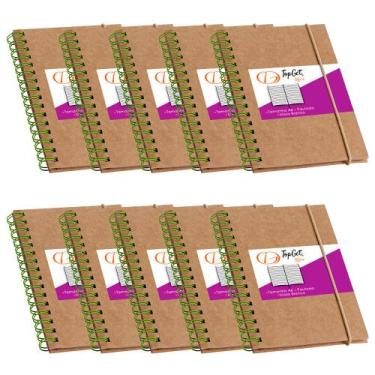 Imagem de Kit 10x Caderneta de Bolso 10x14cm 60 Folhas Pautadas Guarani TopGet, 