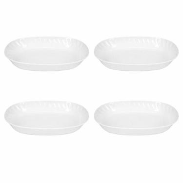 Imagem de Saladeira Oval Melamina 30cm Branca Resistente Kit 4 Un - TUUT