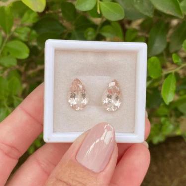 Imagem de Morganita Gota Par 6,00ct - SP GEMAS