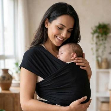 Imagem de Canguru Bebe Ergonomico Passeio Wrap Sling de Vestir Rescem Nascido Re