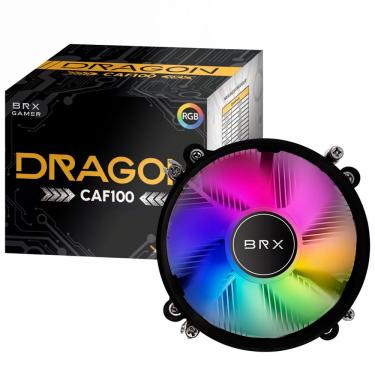 Imagem de Cooler para Processador Intel Dragon BRX GLOW ICE RGB CAF102 45W com Iluminação RGB Preto BR-X 10CM 2200 RPM