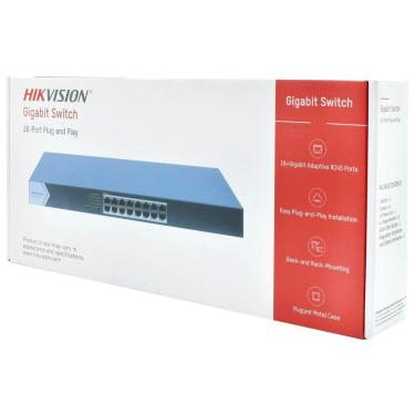 Imagem de Switch Hikvision DS-3E0516-E(C) 16 Portas 10-100-1000MBPS com Desempenho Profissional Branco