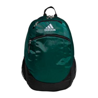 Imagem de adidas Striker Mochila esportiva esportiva durável para laptop para meninos/meninas, Team verde escuro/preto/branco, One Size, Mochila esportiva Striker Team para futebol e muito mais, bolsa de treino