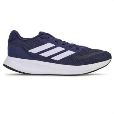 Imagem de Tênis Adidas Runfalcon 5 Azul Branco e Preto - Masculino, 41, Azul