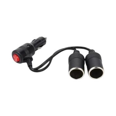 Imagem de Adaptador Divisor De Acendedor De Cigarros Universal De 20cm Com Inter