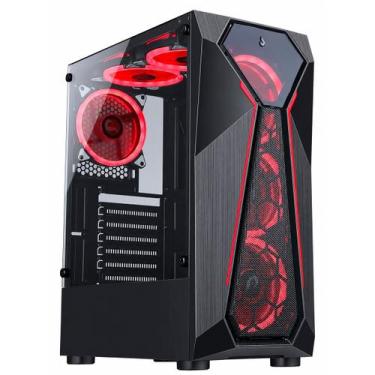 Imagem de Gabinete Gamer Rise Mode X4 Glass, Barra de LED ARGB, Sem Fan, Preto -