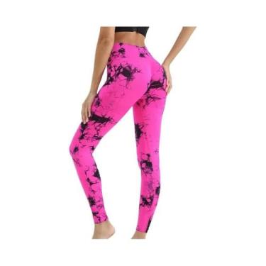 Imagem de Leggings Femininas De Cintura Alta Com Estampa Tie-dye, Sem Costura, C